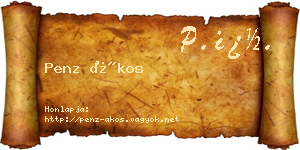 Penz Ákos névjegykártya